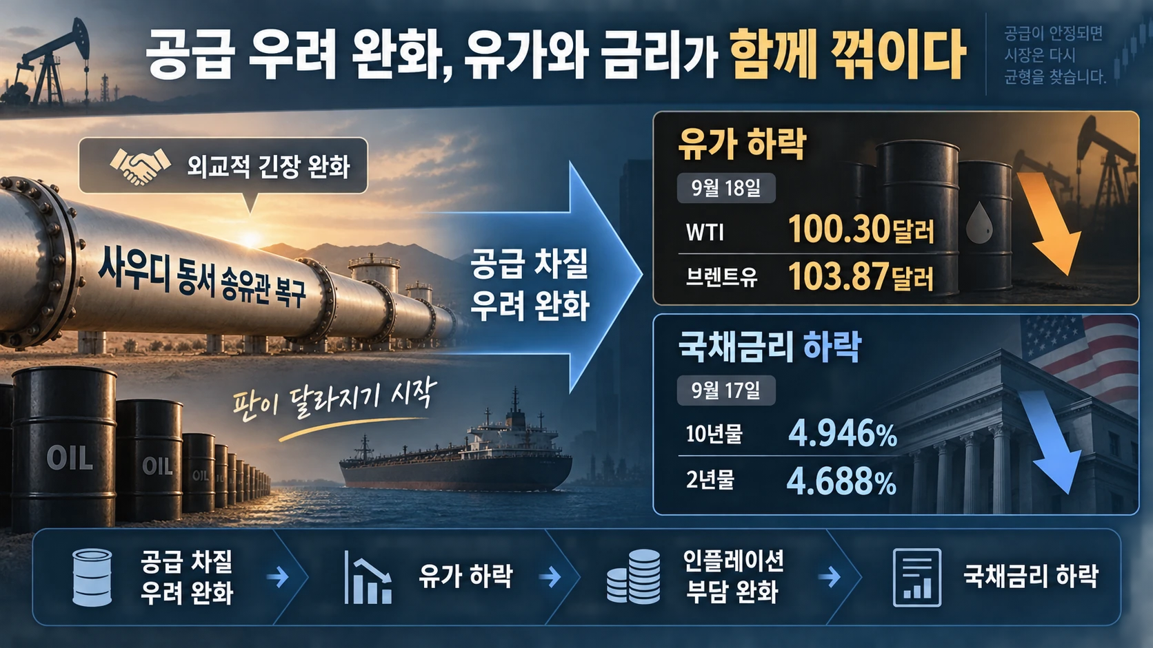 유가와 국채금리 하락