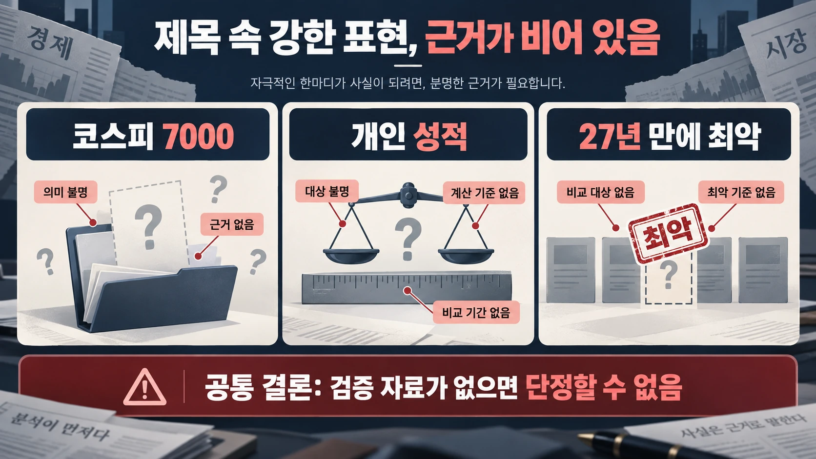 근거 없는 세 가지 표현