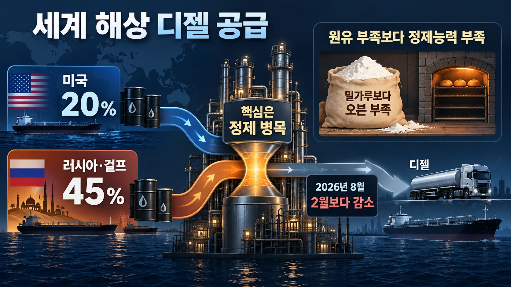 세계 디젤 공급 감소