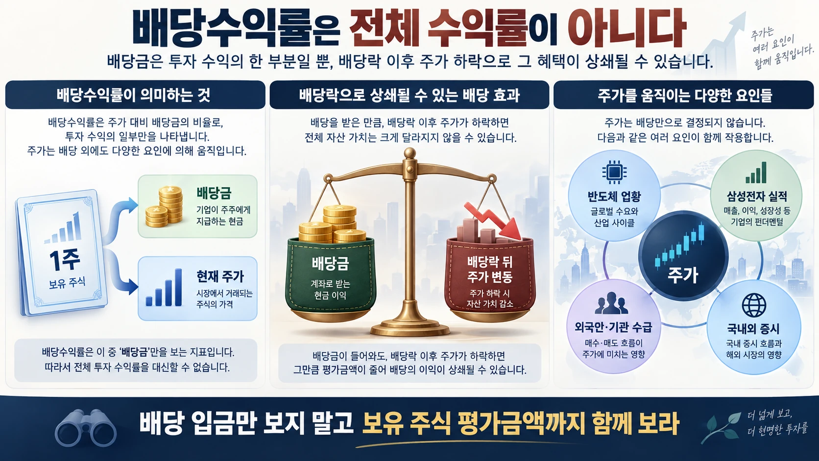 배당과 주가 변동 저울