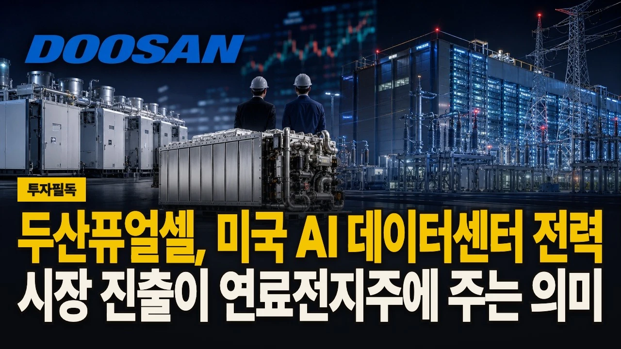 롱폼 썸네일 - 두산퓨얼셀, 미국 AI 데이터센터 전력 시장 진출이 연료전지주에 주는 의미