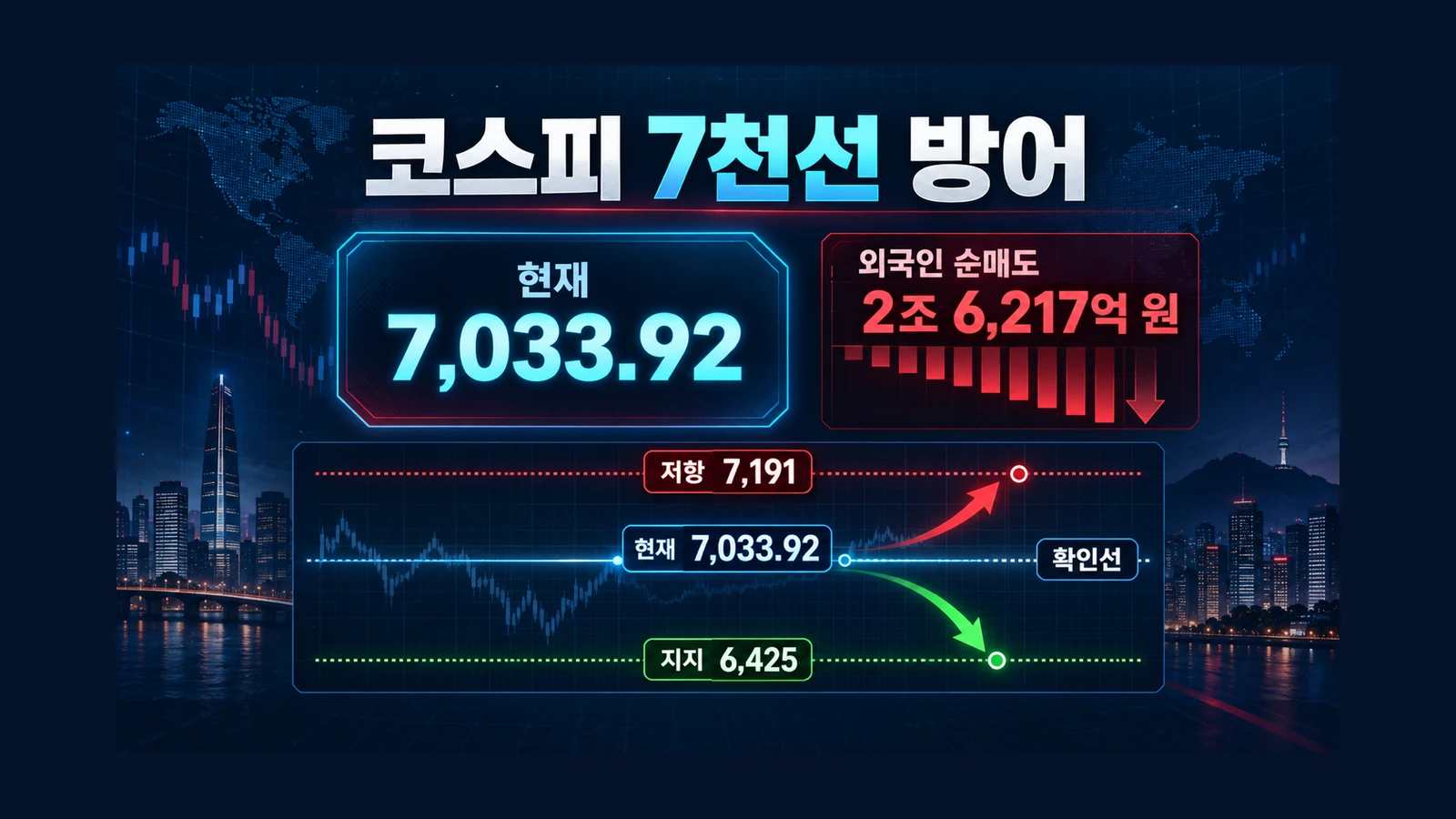 코스피의 힘겨운 방어선 인포그래픽