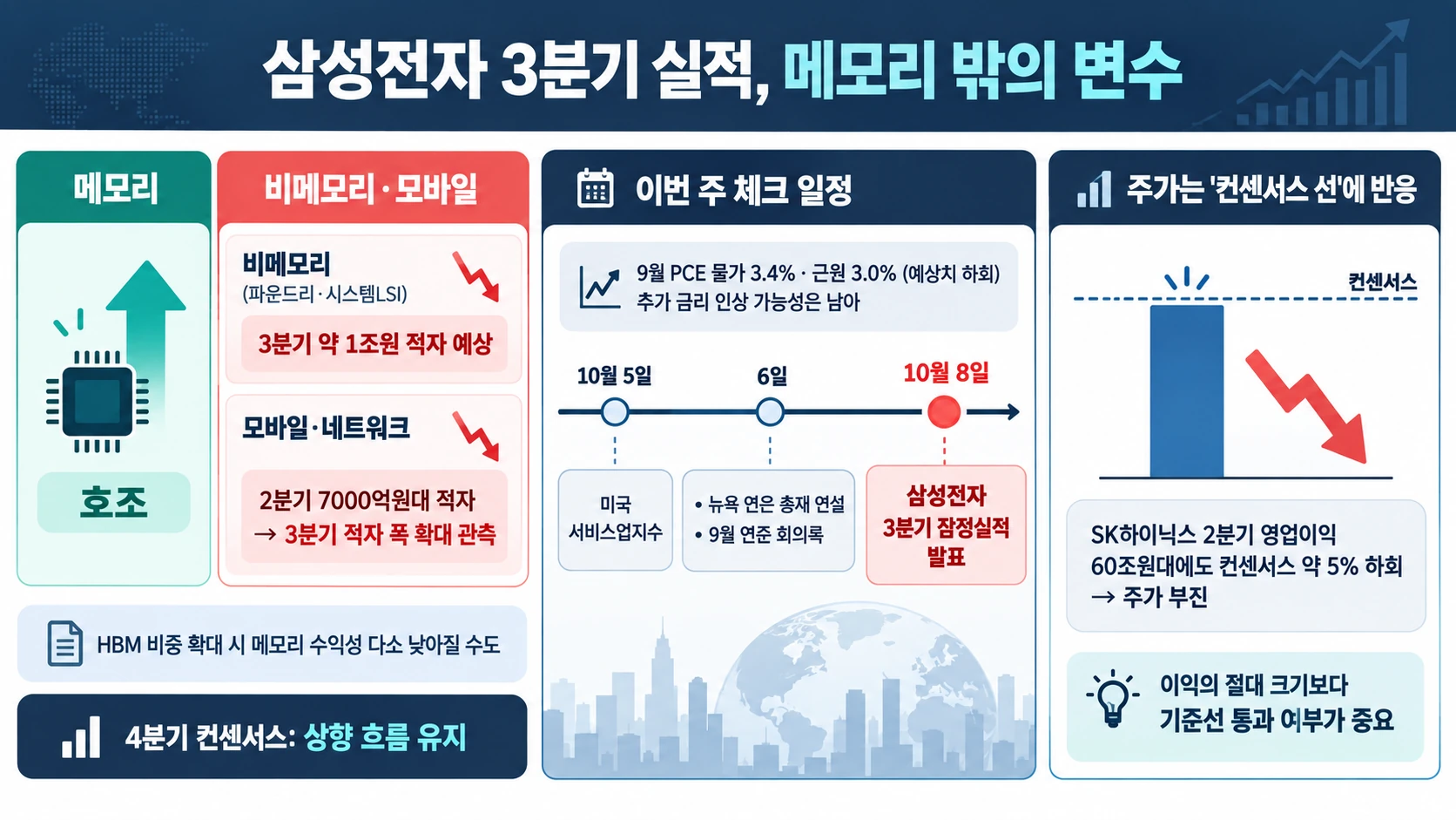 사업별 손익과 주요 증시 일정