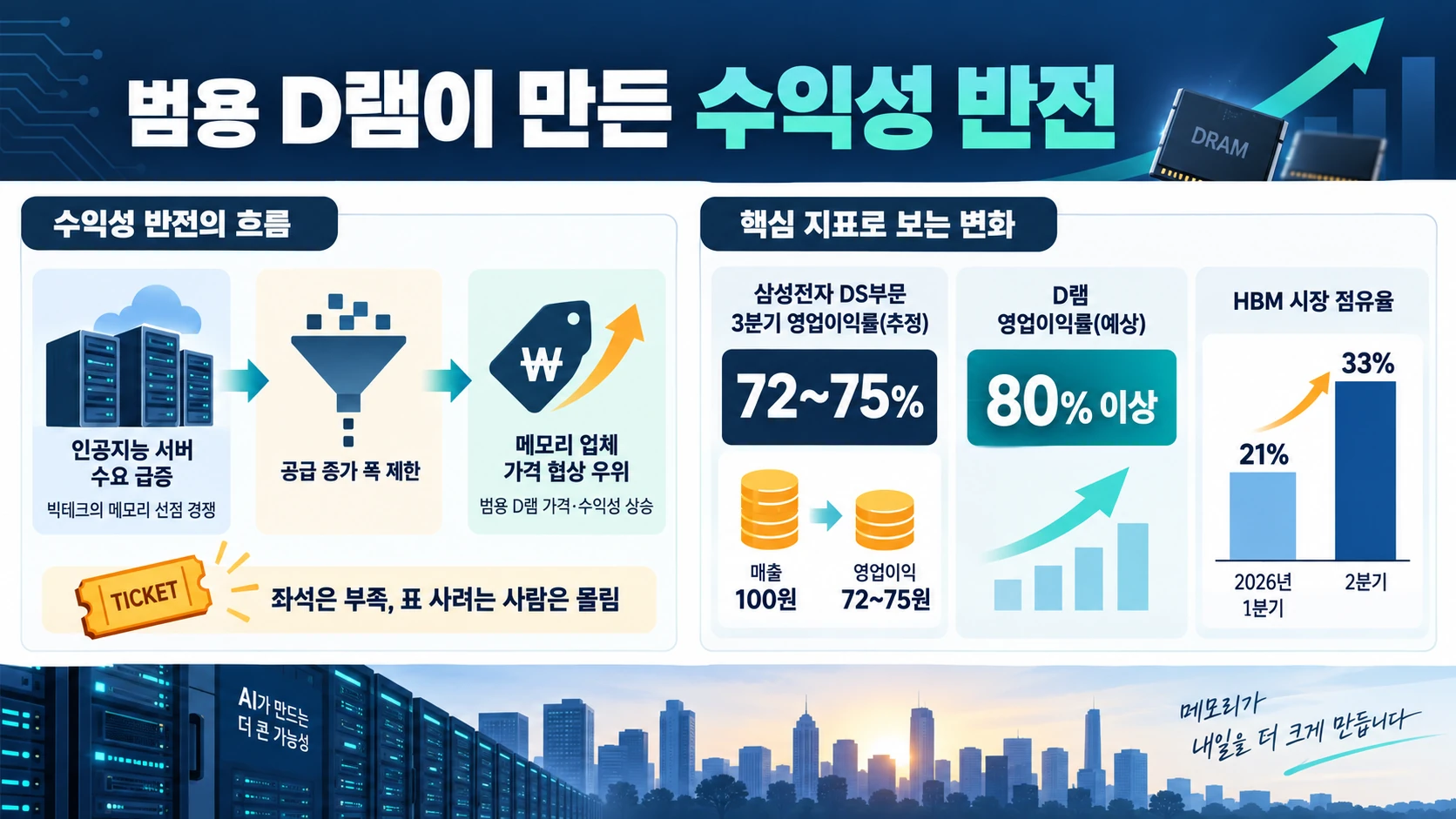메모리 수요와 이익률 상승