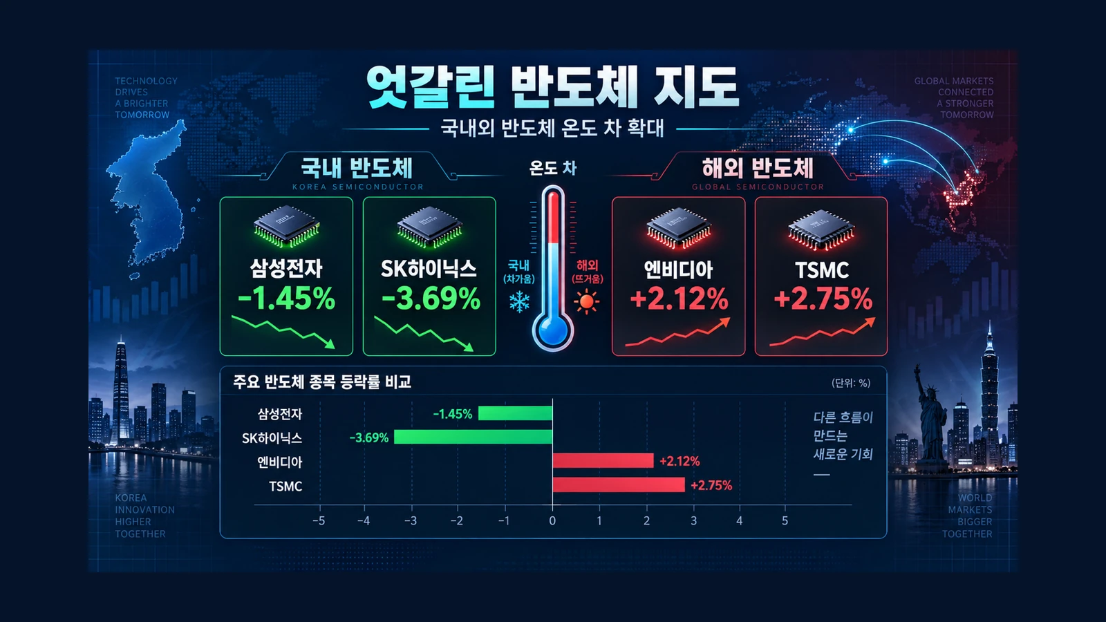 엇갈린 반도체 지도 인포그래픽